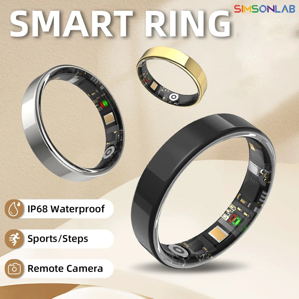 Smart Ring Bluetooth Call Heart Rate Blood Pressure Monitor 5ATM Waterproof Health Ring Men Women For Xiaomi Gift