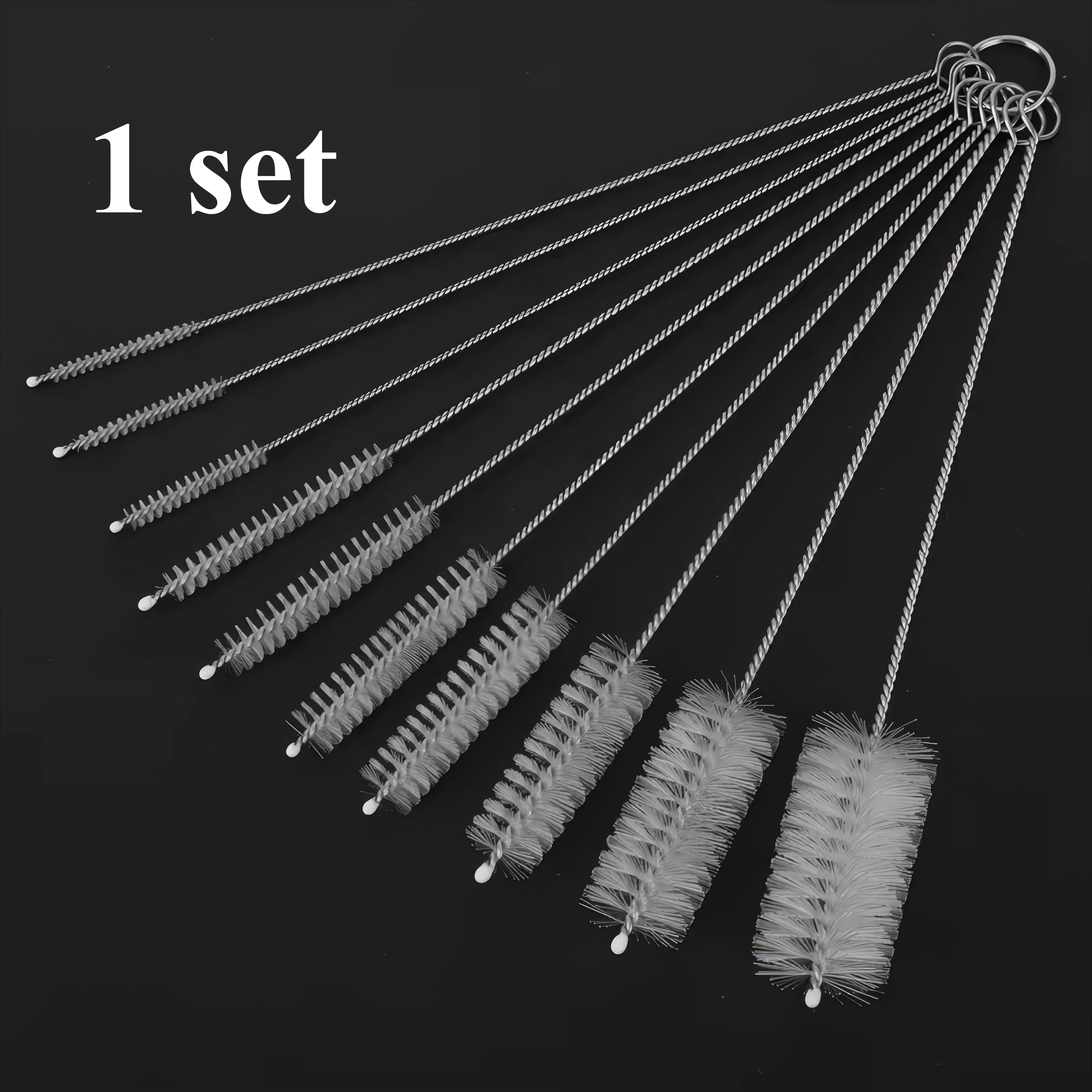 1 Set (10 Pieces) of Straw Cleaning Brush, Reusable Kitchen Tool, Straw Brush, Suitable for Glassware and Metal Straws