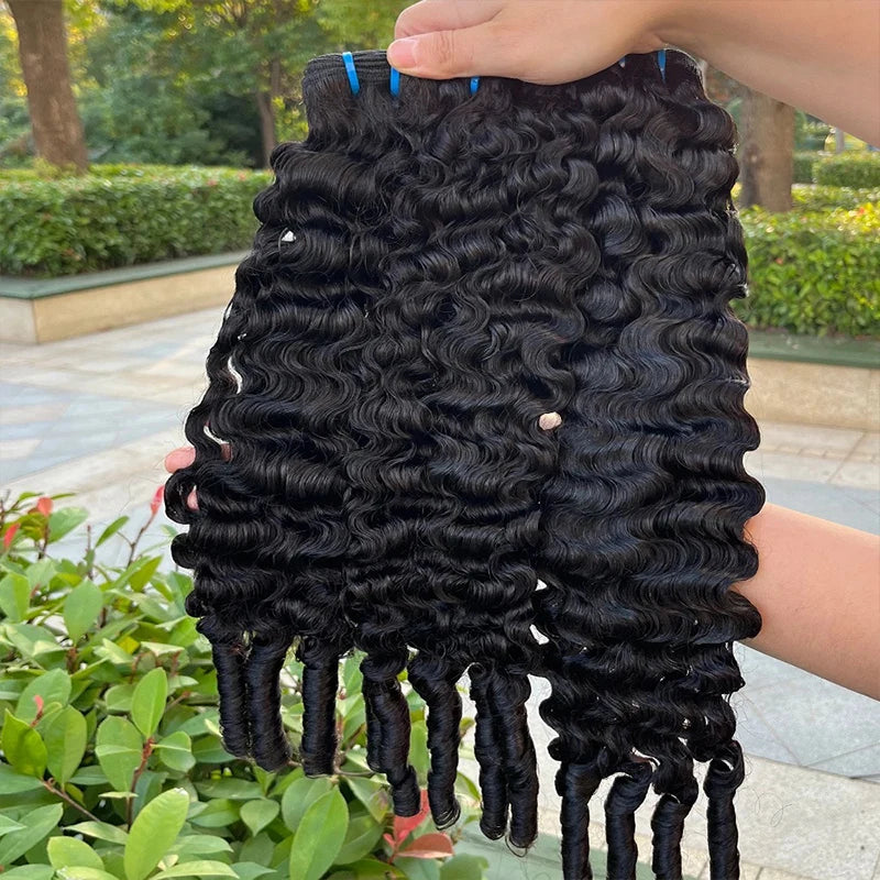 Burmese Curly Hair Bundles Remy Human Hair Double Weft Thick Ends No Shedding No Tangle Natural Black Extensions For All Skin