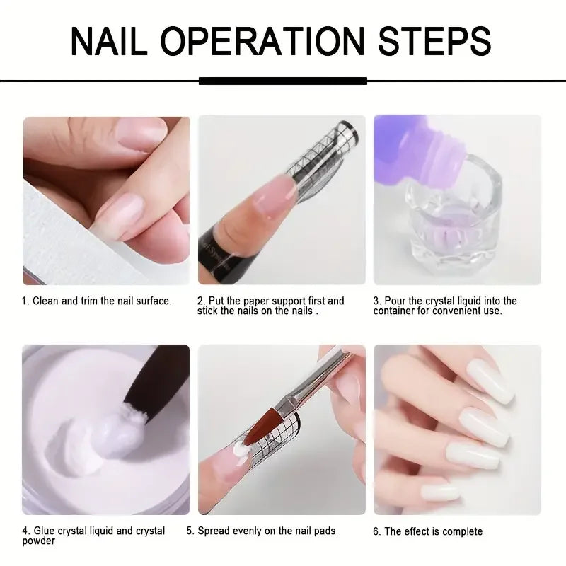Professional DIY Acrylic Powder Manicure Kit for Beginners Hand Practice Acrylic Nail Paint Tools Acrylic Powder Gift