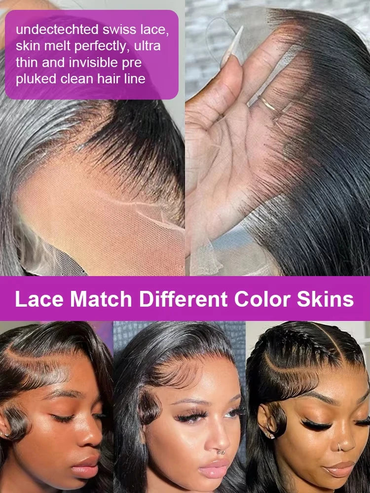 30 40Inch Body Wave Human Hair Wigs 13x6 Hd Lace Frontal Wig  Brazilian Water Wave Lace Front Wigs Pre Plucked For Women