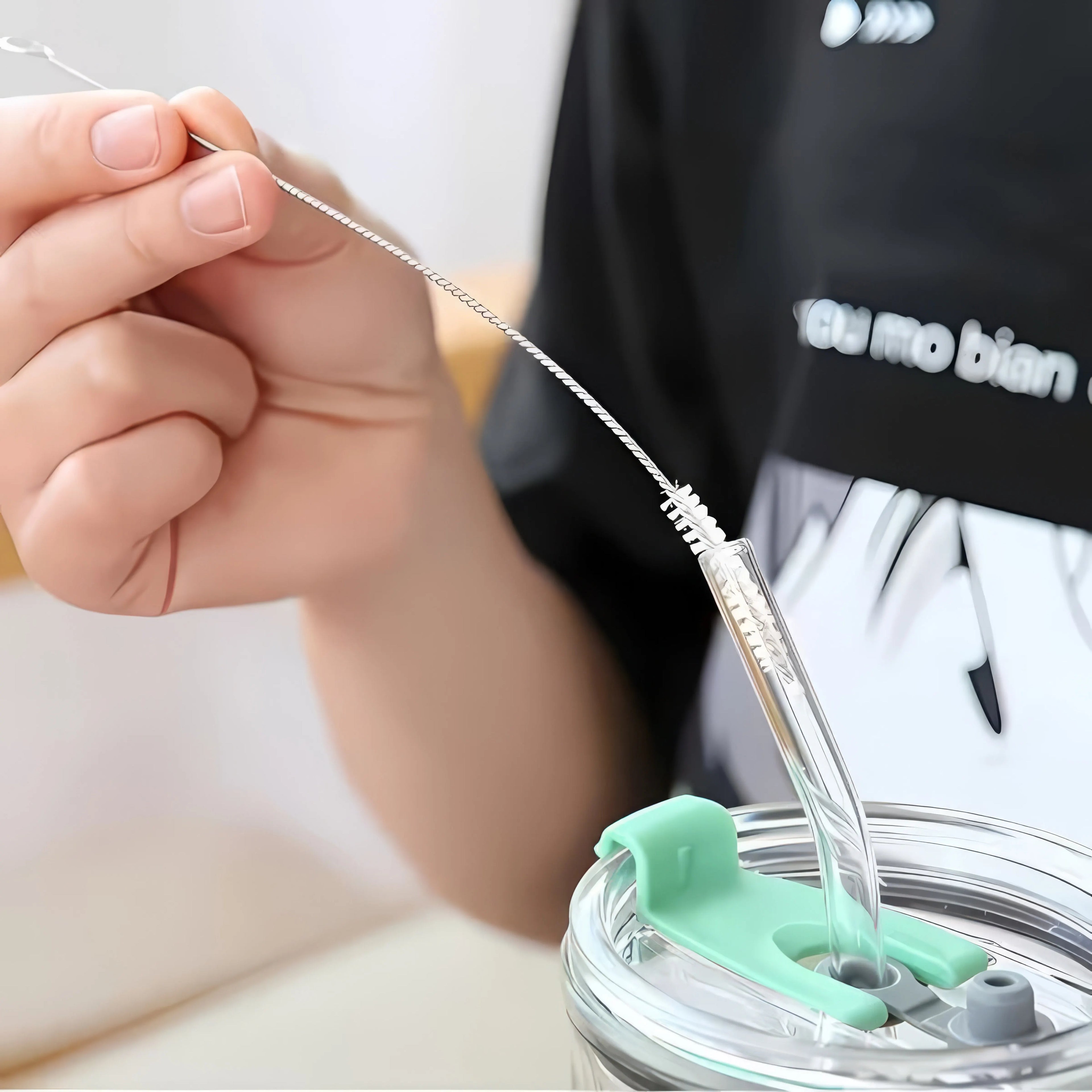 1 Set (10 Pieces) of Straw Cleaning Brush, Reusable Kitchen Tool, Straw Brush, Suitable for Glassware and Metal Straws