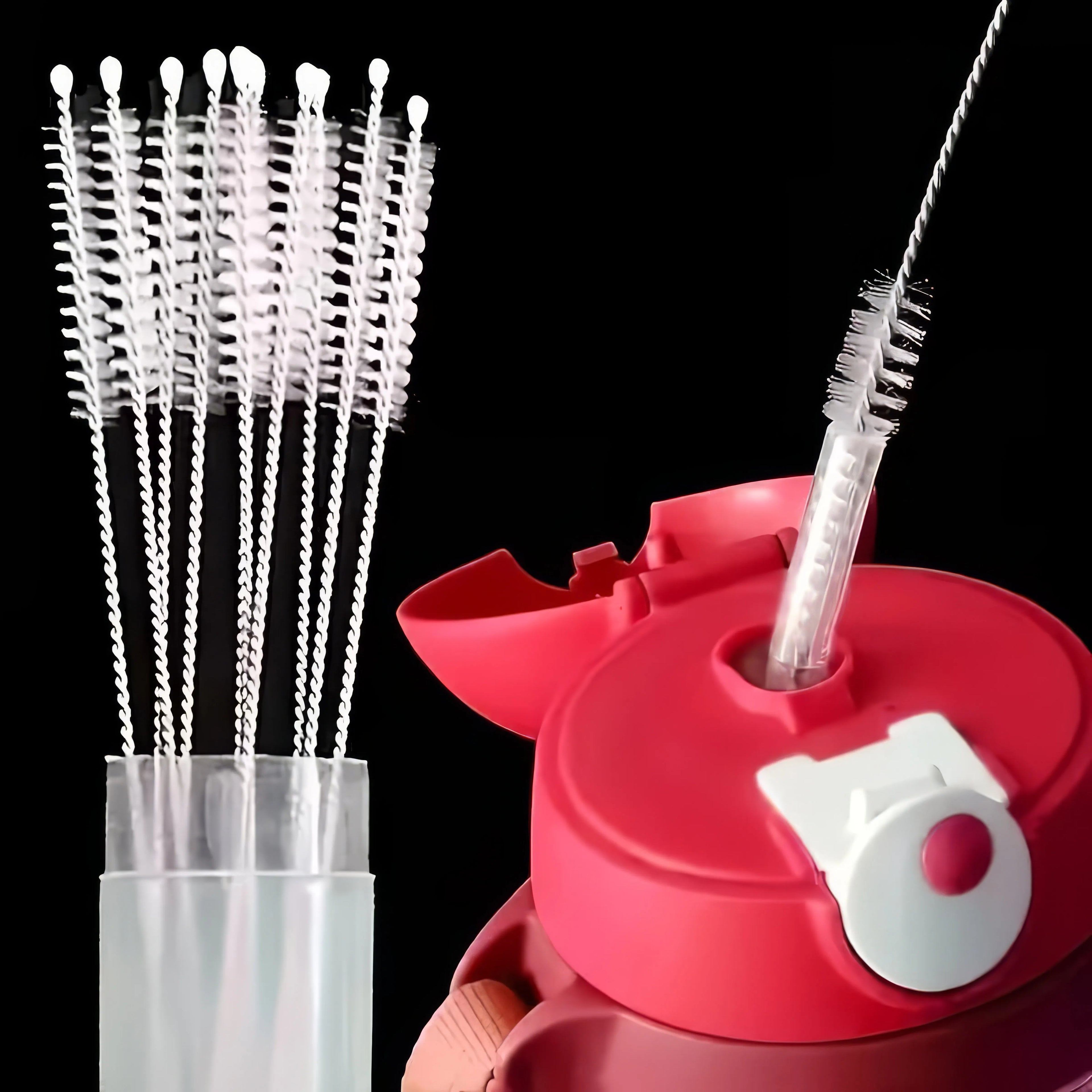 1 Set (10 Pieces) of Straw Cleaning Brush, Reusable Kitchen Tool, Straw Brush, Suitable for Glassware and Metal Straws