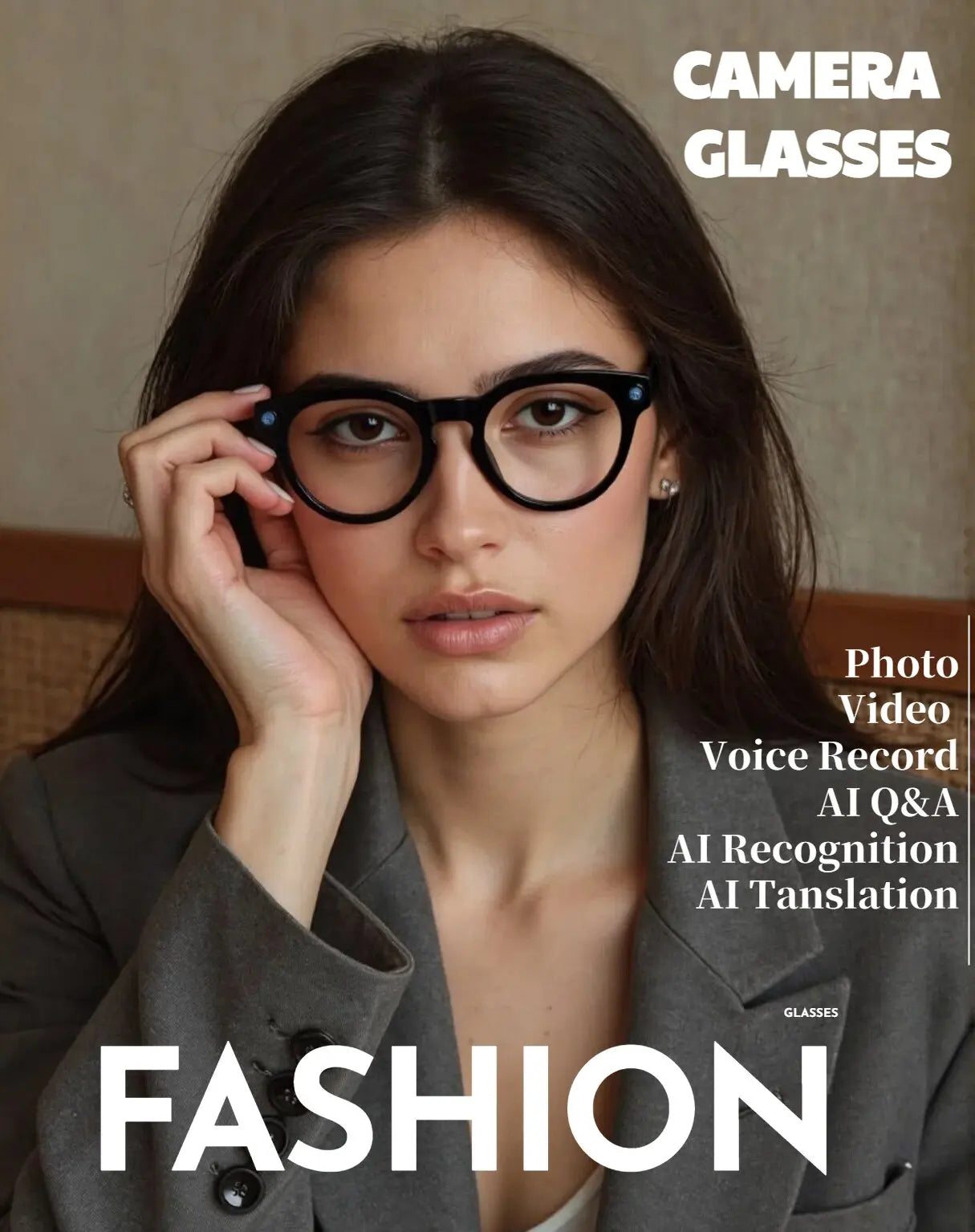 Fashion Smart V03 AI Translation Wireless Glasses Black Sunglasses Taking Photos Video Music AI Asisstant AI Shooting Glasses