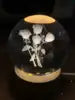 Solar System Planet Sphere 3D Laser Engraved 60mm Crystal Ball Wood Base LED Light Night Lamp