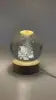 Solar System Planet Sphere 3D Laser Engraved 60mm Crystal Ball Wood Base LED Light Night Lamp