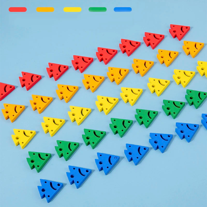 Children's Wooden Montessori Toys Kids Logical Thinking Training Direction Color Cognition Early Learning Educational Board Game