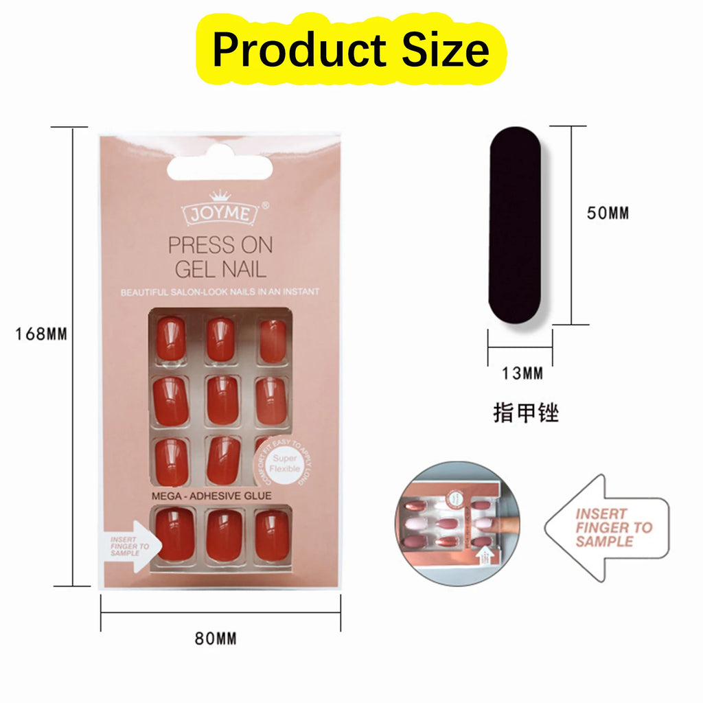 24pc nails Art Fake Nail Tips Press on Coffin  Artificial Square