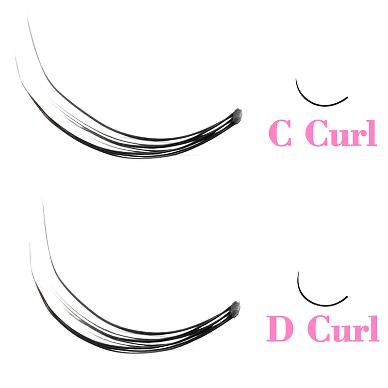 Kimcci 120pcs Premium Mink Individual Dovetail Eyelash Lashes