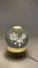 Solar System Planet Sphere 3D Laser Engraved 60mm Crystal Ball Wood Base LED Light Night Lamp