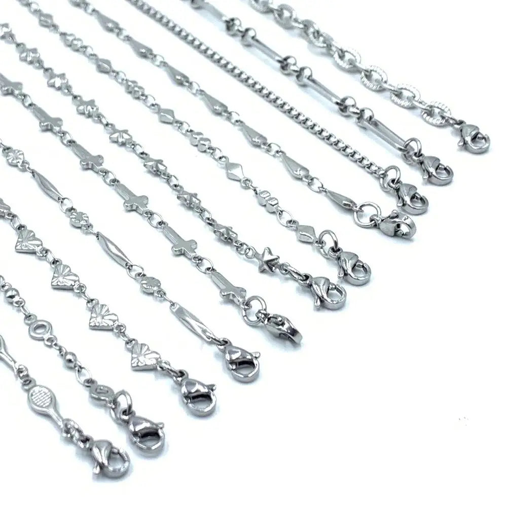 USENSET 11 Styles Charm Bracelet Necklace Women Jewelry Stainless Steel Rope Chains Stars Bangles Never Rub Off Bracelets Gifts