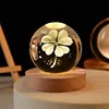 Solar System Planet Sphere 3D Laser Engraved 60mm Crystal Ball Wood Base LED Light Night Lamp
