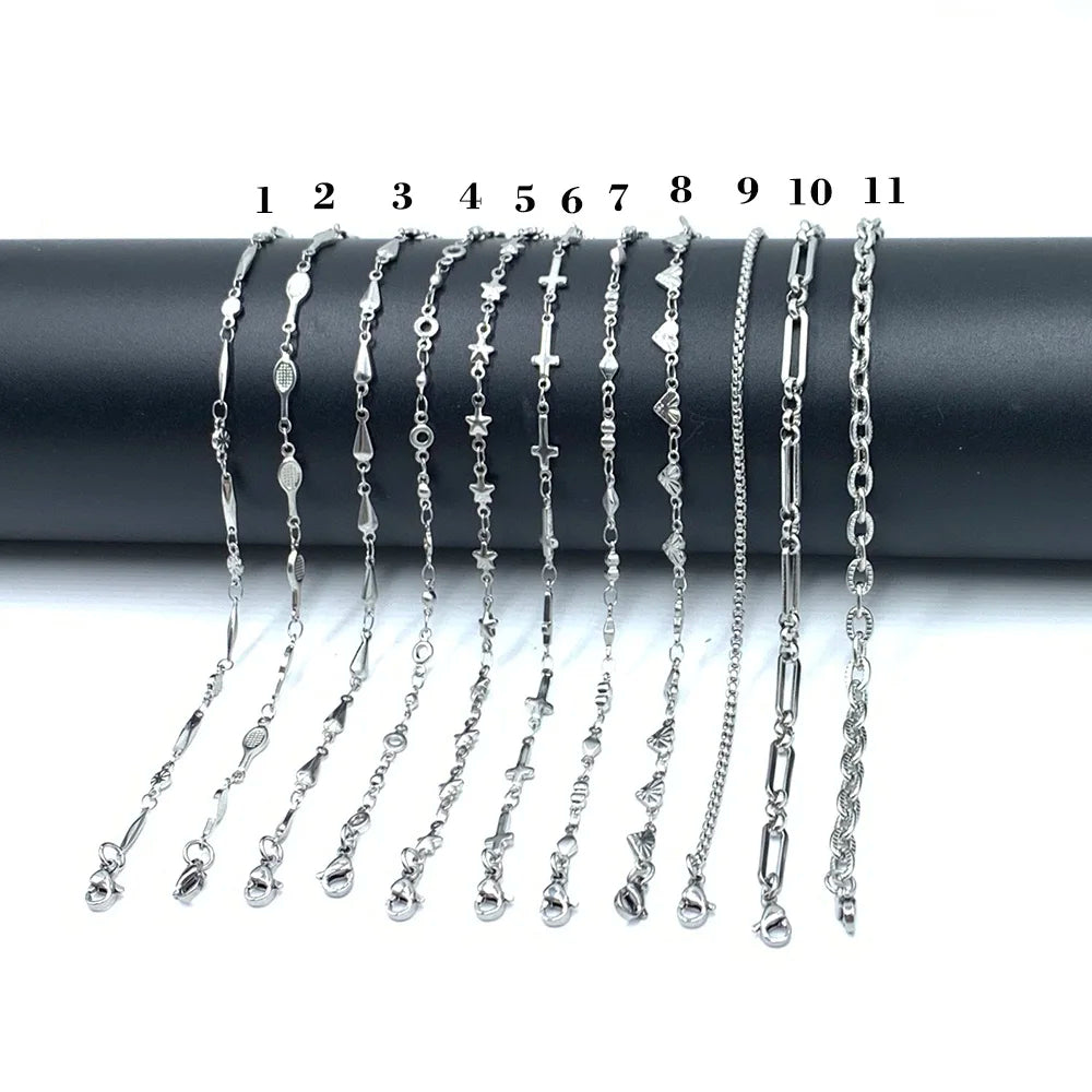 USENSET 11 Styles Charm Bracelet Necklace Women Jewelry Stainless Steel Rope Chains Stars Bangles Never Rub Off Bracelets Gifts