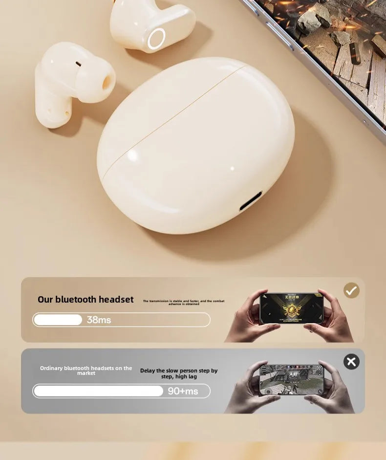 For Bluetooth Headset In-Ear Wireless with True Noise Reduction Long Endurance LED Battery Indicator