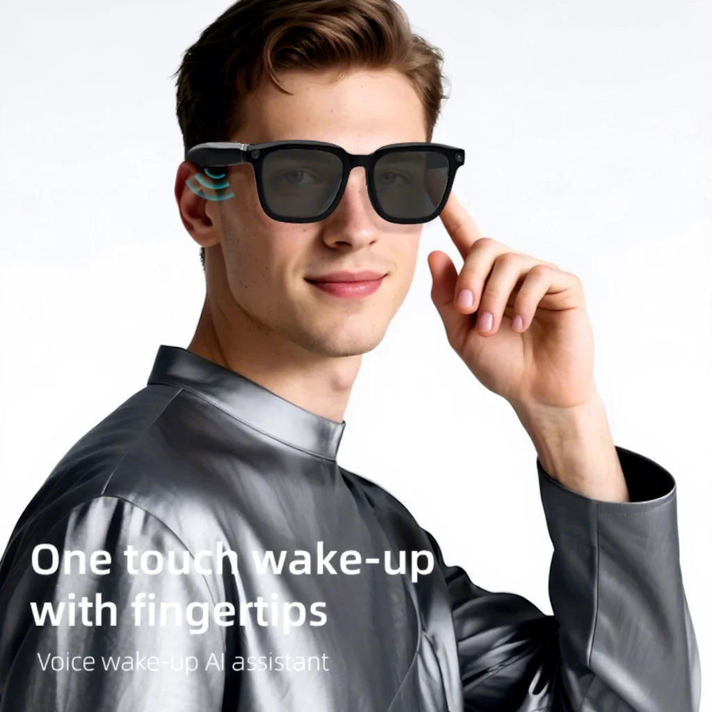Fashion Smart V03 AI Translation Wireless Glasses Black Sunglasses Taking Photos Video Music AI Asisstant AI Shooting Glasses