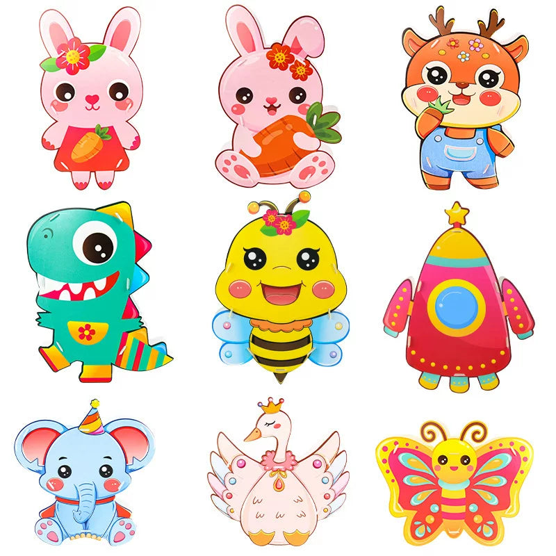 Mid-Autumn Festival Kids DIY Lantern Handmade Material Package Kindergarten Creative Rabbit Lamp Satchel Luminous Music Lantern