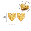 Exquisit Stainless Steel Love Heart Flower Earrings for Women Gold Plated Pearl Ear Stud Earrings Party Personality Jewelry New