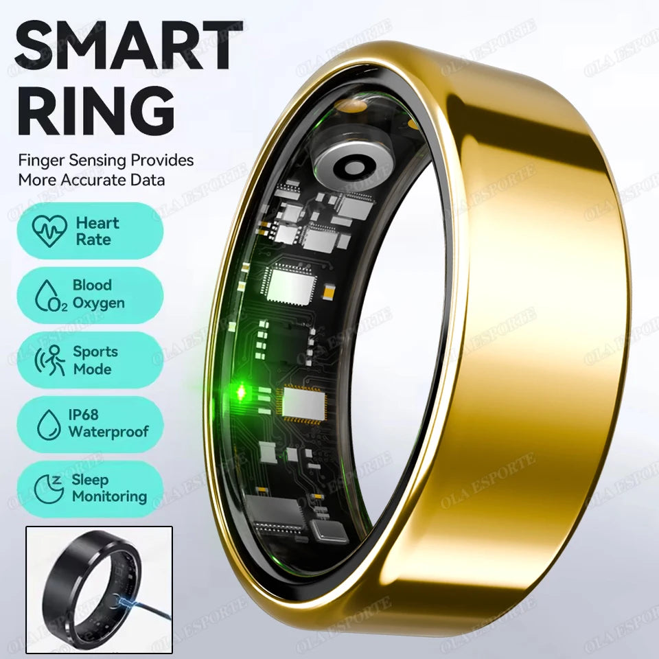 For  Smart Ring Men Women Bluetooth Monitor Blood HeartRate Blood Oxygen Monitor Smartring MultiSport 5ATM Waterproof