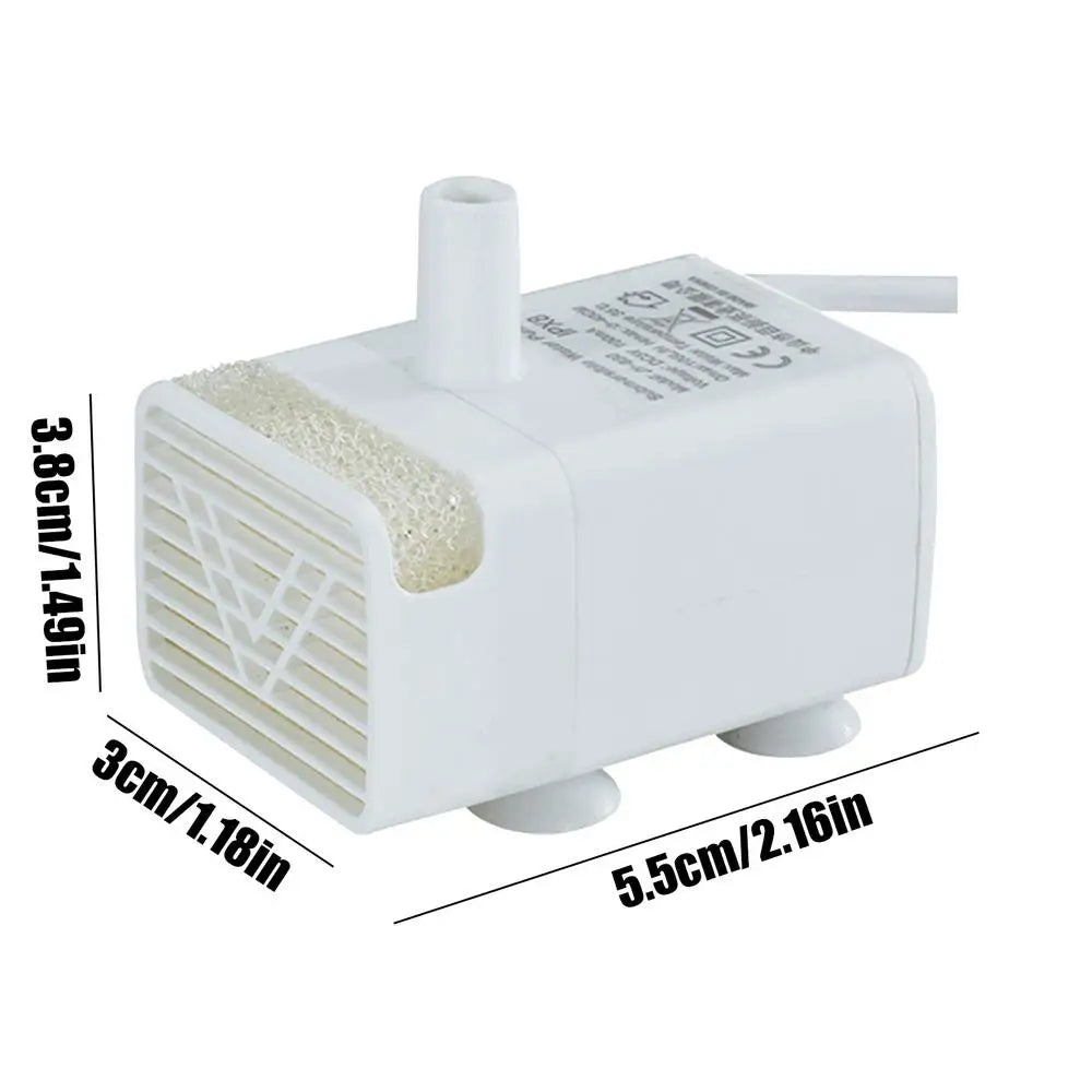 Pet Water Fountain Pump Cat Water Pump Replacement Quiet Feeding Supplies for Drinking Dispenser Travel Indoor Home