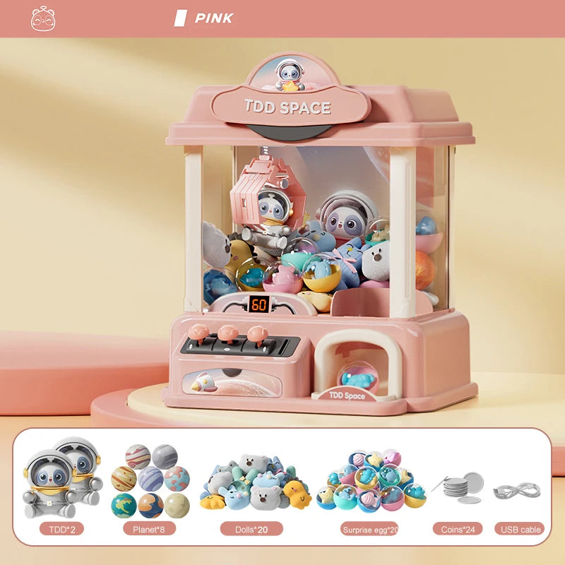 Doll Machine Coin Operated Play Game Mini Claw Catch Toy Machines Dolls Maquina dulces Children Interactive Toys Birthday Gifts
