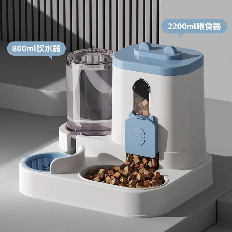 Dog & Cat Automatic Feeder & Waterer Set: Gravity Design