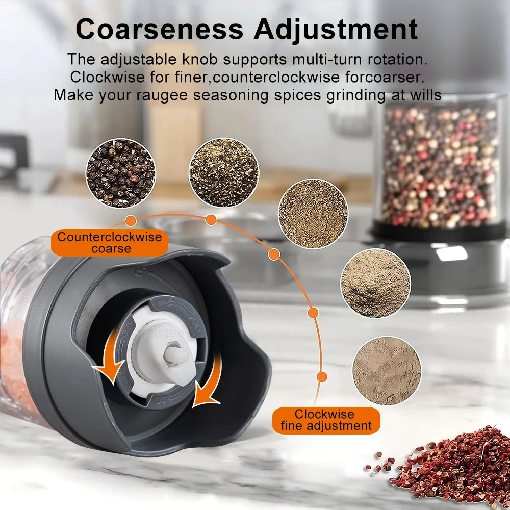 Electric Grinder For Pepper Sea Salt Grinding Machine Rechargeable Automatic Spices Grinder For Kitchen Cooking Pepper Mill Tool