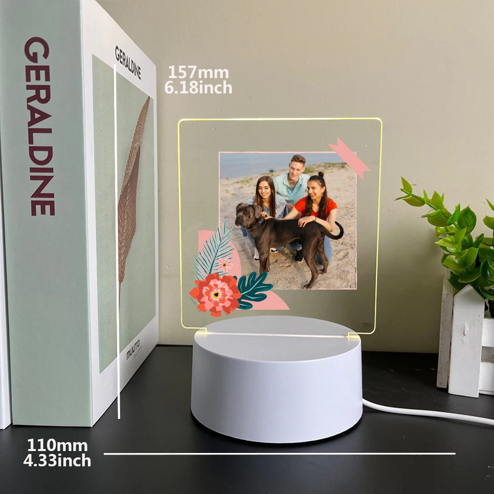 Cartoon Personalize Custom Photo Picture Couple 3D Led Optical Illusion Table Lamp For Bedroom Night Avatar Mange Room Decor