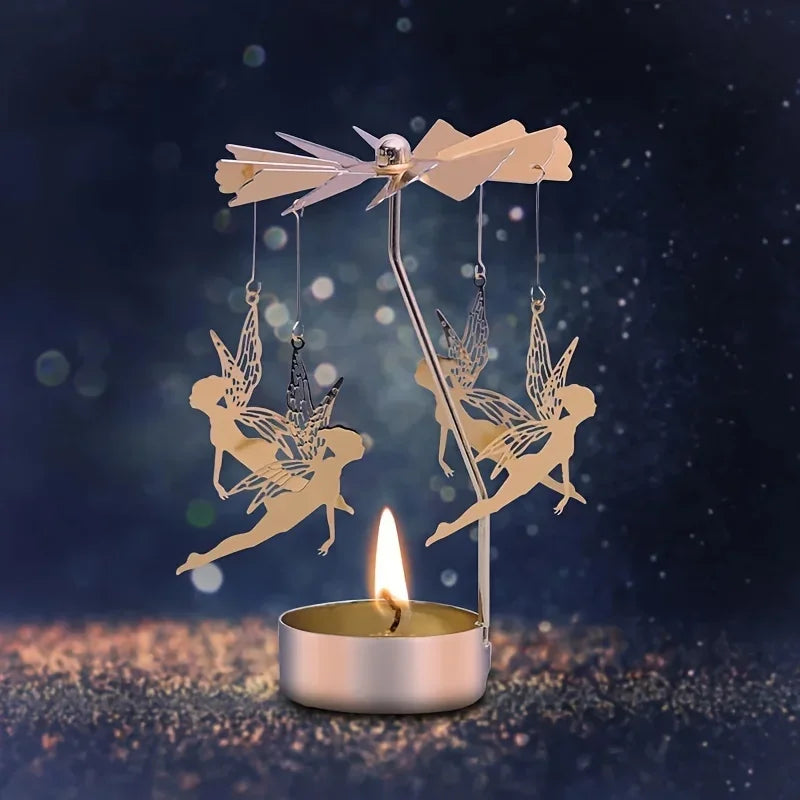 Metal Hot Rotating Candle Holder Christmas Rotating Candle Holder