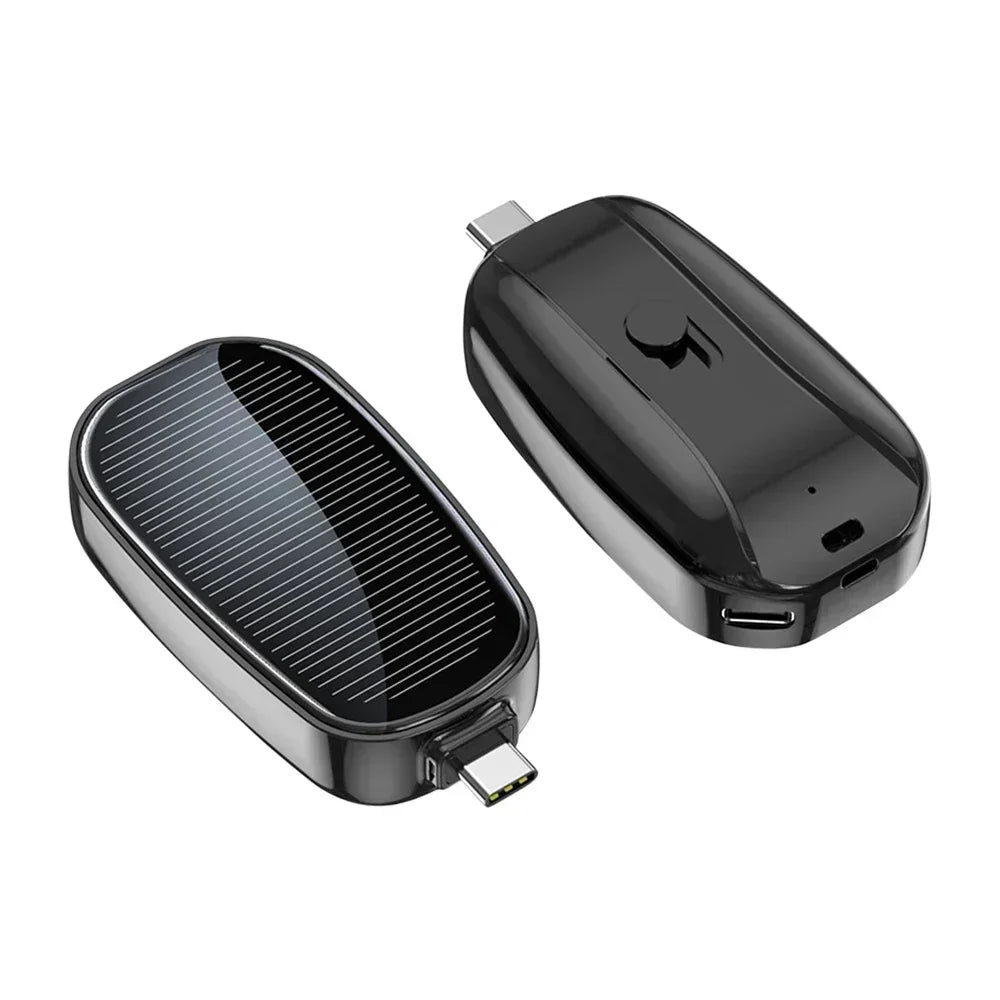 Solar Power Bank Mini Key Ring Portable Charger 1200mAh Outdoor Camping External Battery Emergent Power Cargador Portátil 보조배터리