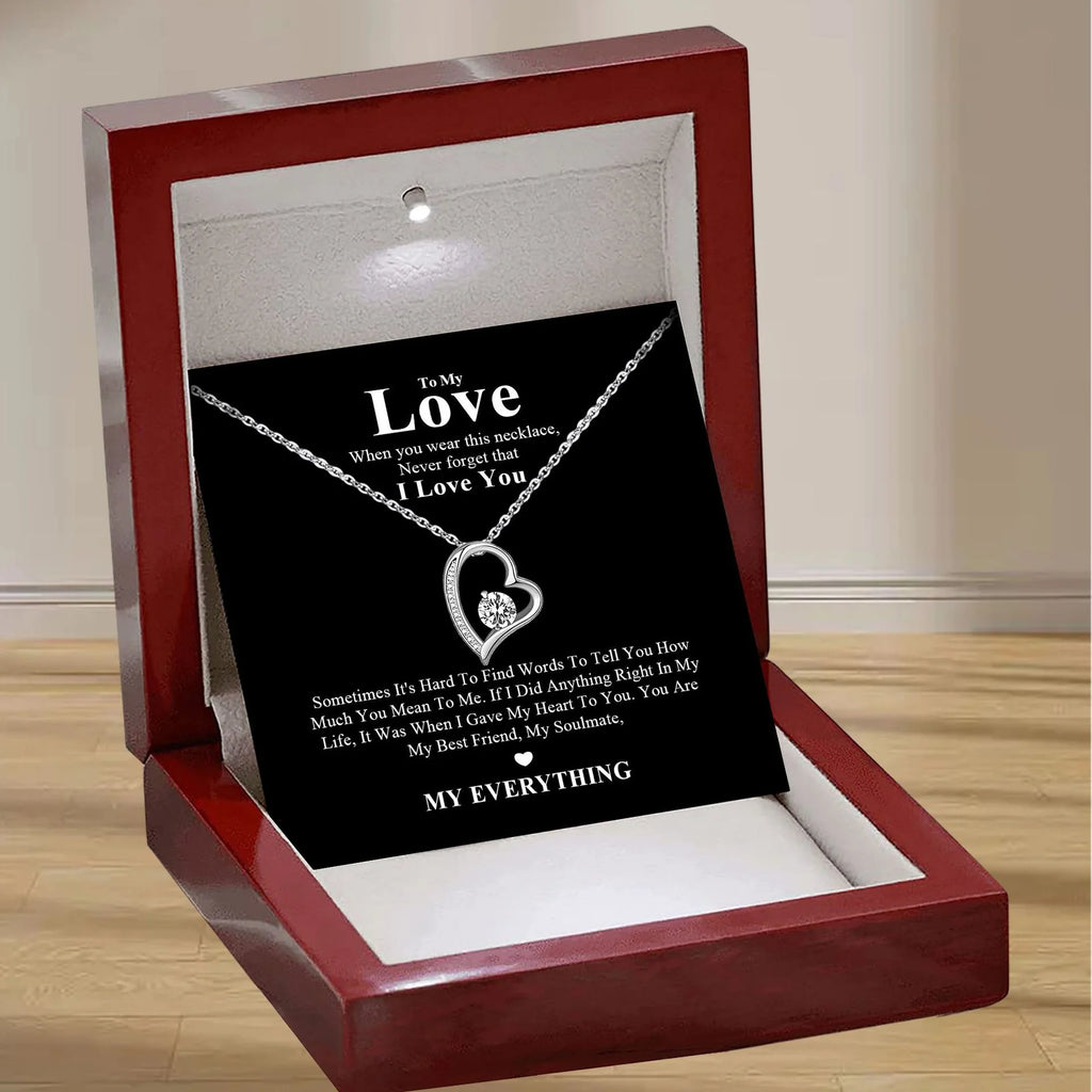To My Love Eternal Heart Double layered Heart shaped Necklace With Gift Box For Gilrfriend Wife Christmas Valentine's Day Gifts
