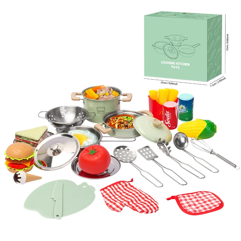 Kitchen Toys Groceries Play Kitchen Kids Set For Kids Jogo De Panela Mini Children's Cooking Kit with Food Cookware Gift
