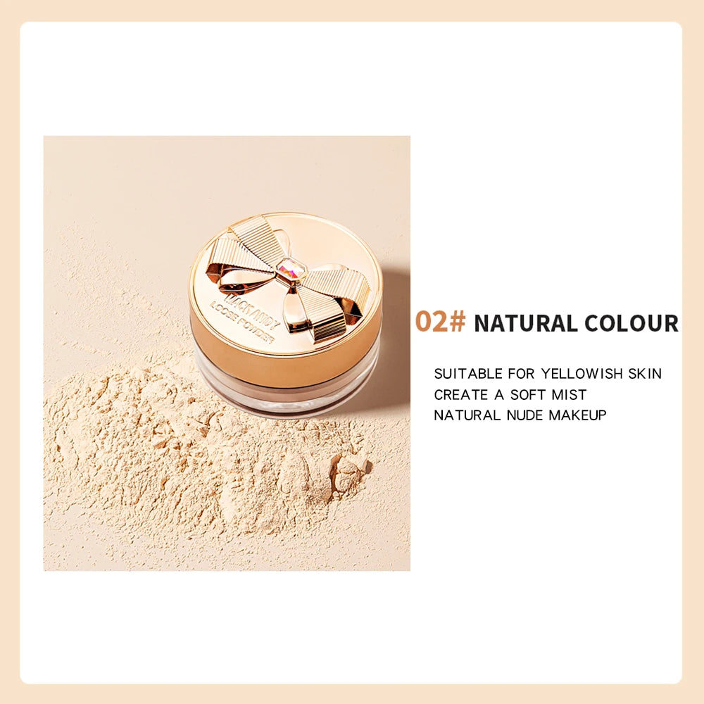 MACKANDY Air Cushion Setting Powder Oil Control Waterproof Long-lasting Concealer Smooth Loose Powder Facial Makeup Cosmetics