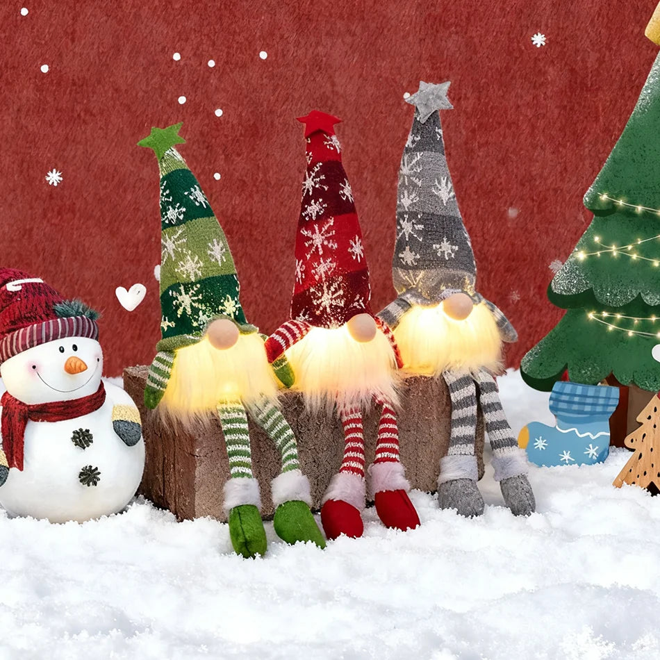In Stock Santa Claus Plush Toy Decoration Winter Holiday Ornament for Snow Scene Fireplace Festive Christmas Hanging Decoration