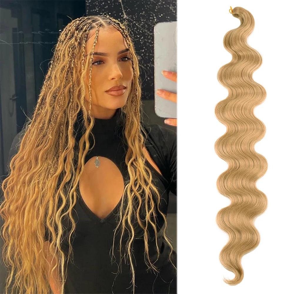 Deep Wave Hair Bundles 613 Piano Blonde Natural Synthetic Hair Extensions Ombre Thick Ponytail Loose Boho Braid Hair