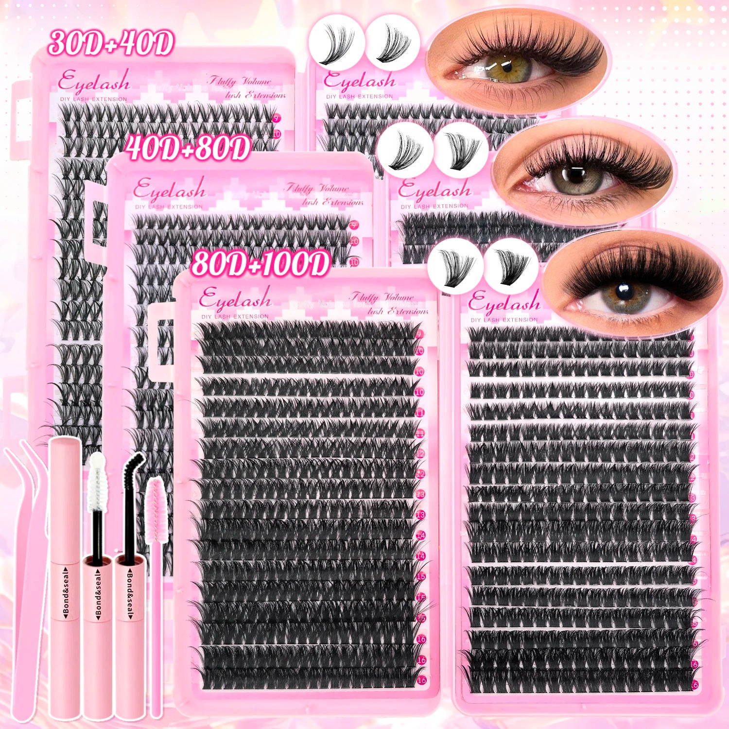 DIY Lash Extension Kit Clusters Individual Eyelashes