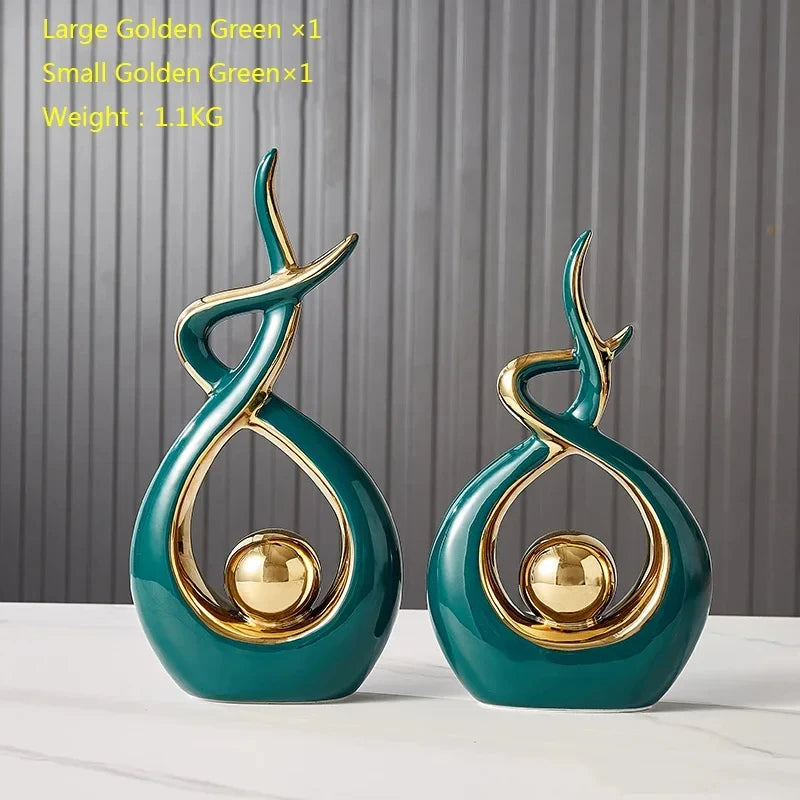 Nordic Home Decor Figurines for Interior Living Room Desk Ceramics