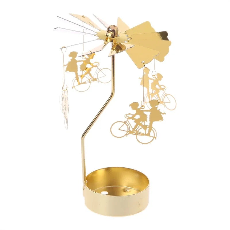 Metal Hot Rotating Candle Holder Christmas Rotating Candle Holder
