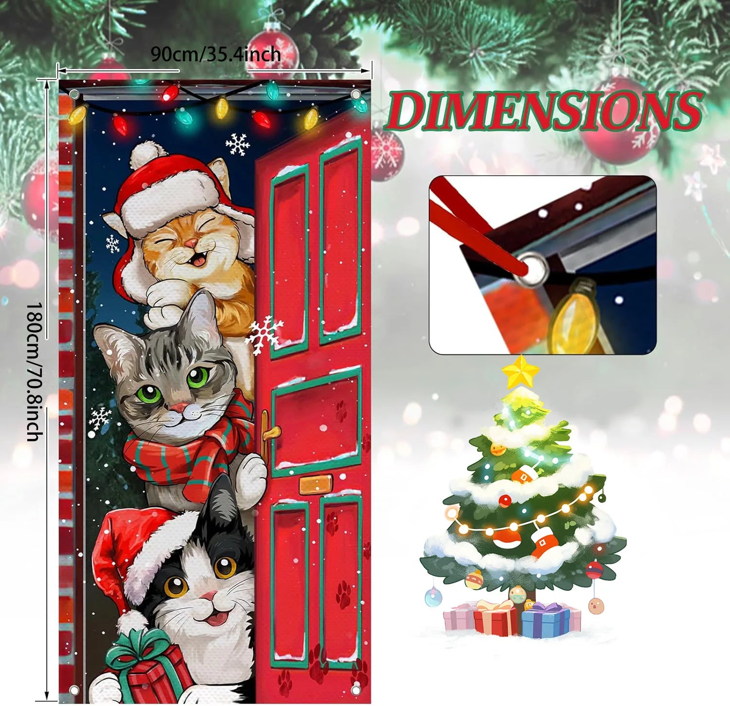 Christmas Door Cover Winter Holiday Indoor/Outdoor Fun