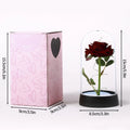 Christmas Valentine's Day Gifts Eternal Rose Flowers in Glass Cover Simulation Rose Flower Desktop Ornament For Girlfriends