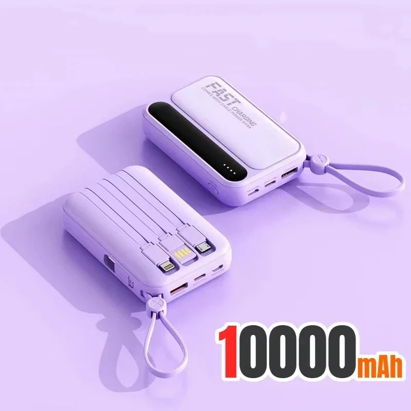 120W 500000mAh Power Bank Large Capacity 4 In1 Cables Intelligent Digital Display Light Portable Powerbank For iPhone Huawei New