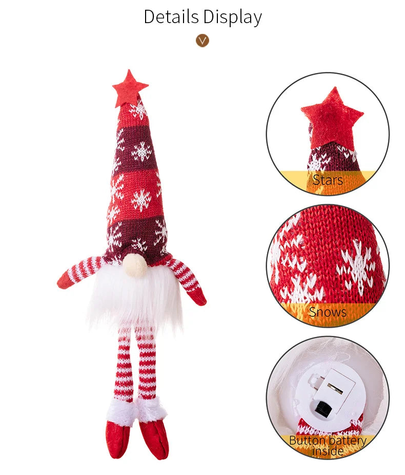 In Stock Santa Claus Plush Toy Decoration Winter Holiday Ornament for Snow Scene Fireplace Festive Christmas Hanging Decoration
