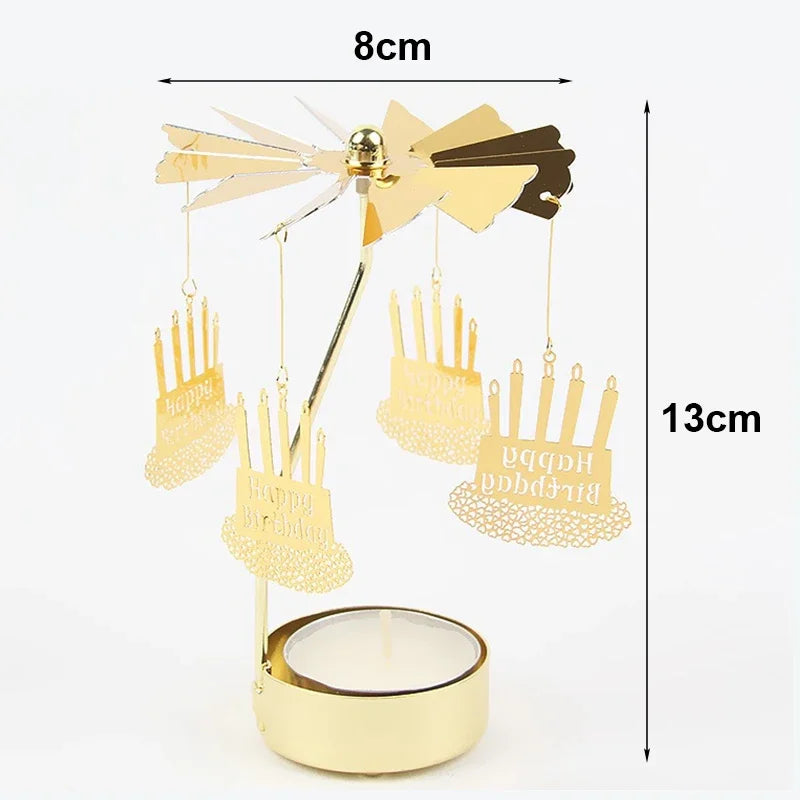 Metal Hot Rotating Candle Holder Christmas Rotating Candle Holder