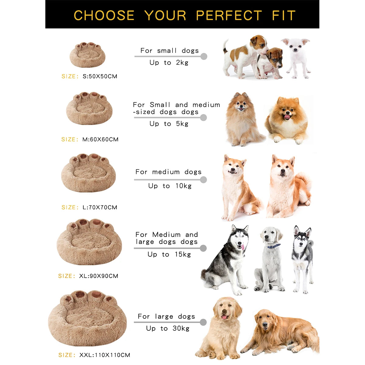 Fluffy Dog Bed Winter Warm Large Pet Products