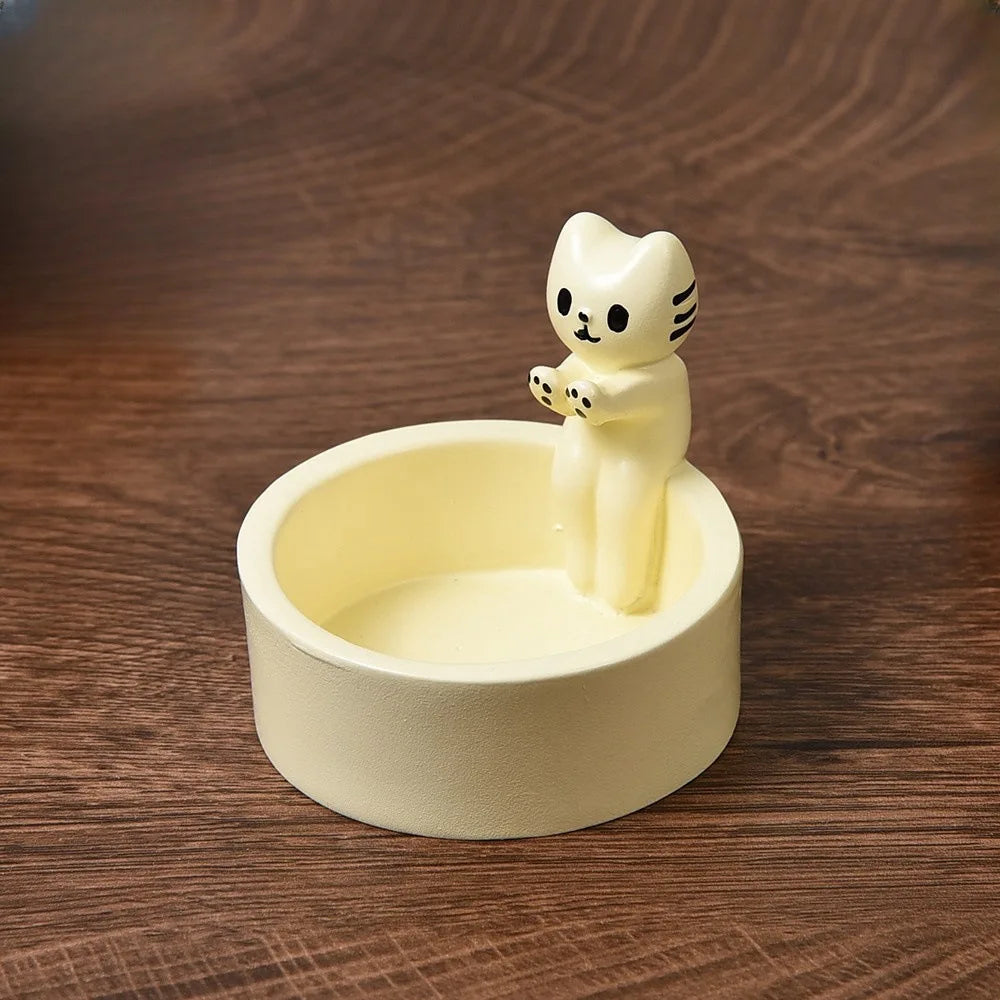 Kitten Candle Holder Cute Cat Candlestick Creative Aromatherapy Candle Holder Durable High Tempe Cartoon Candlestick Decoration