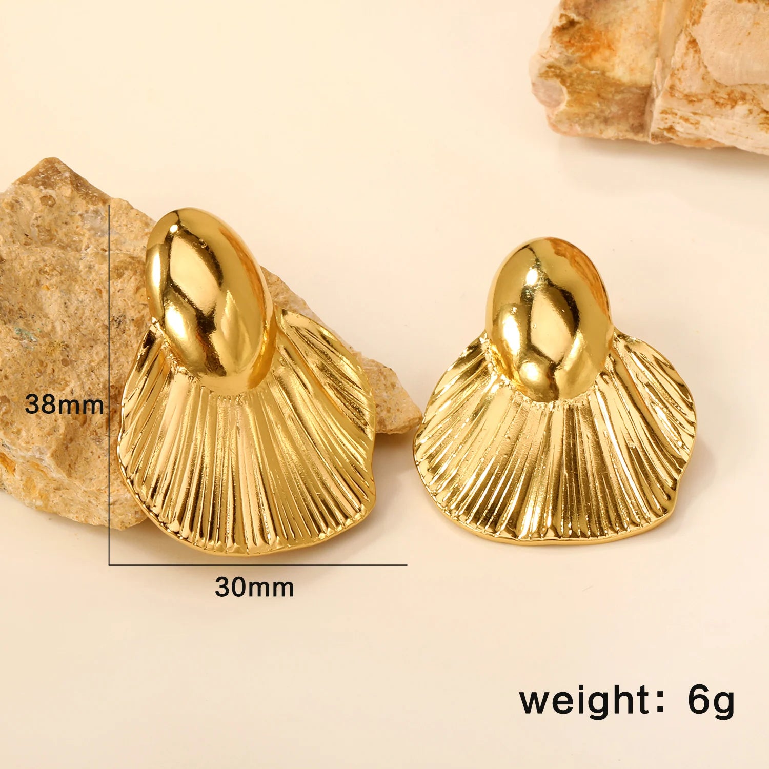 LUXUSTEEL Shell Water Drop Golden Imitaiton Pearl Women Stud Earrings Stainless Steel Heart Female Earring Elegant Jewelry Gifts