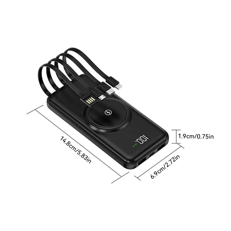 VIVO 200000mAh Power Bank Wireless Charging Power Bank Portable Mobile Power Digital Display 4 Wire For iPhone Samsung Huawei