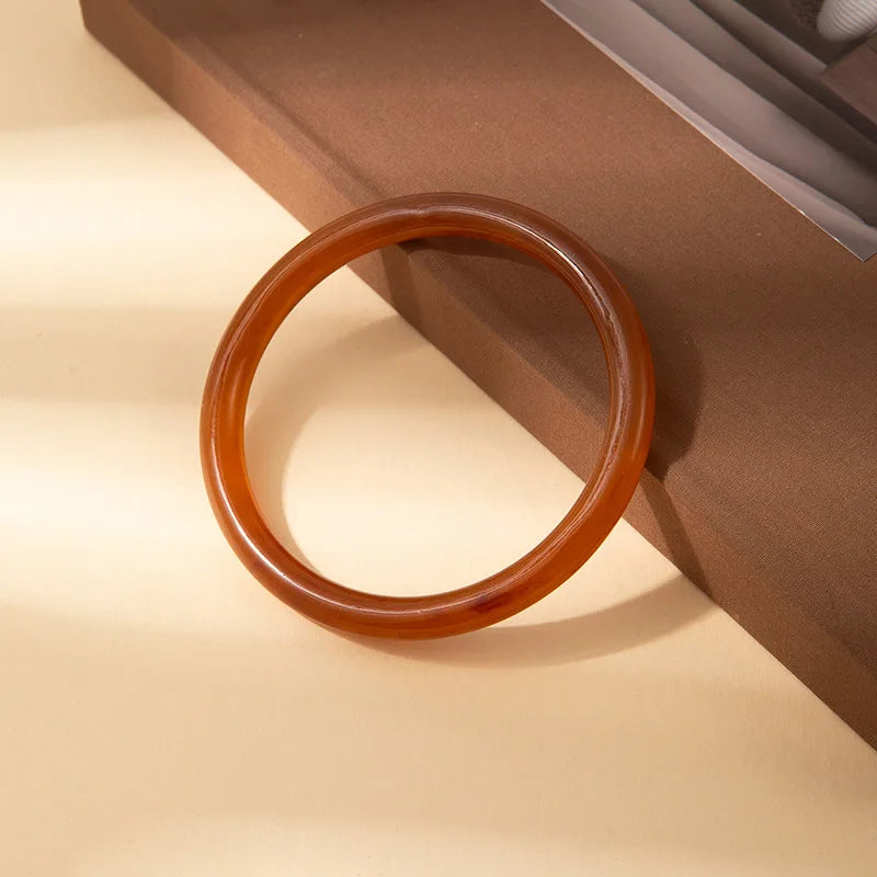 Fashion Round Marble Patterned Acrylic Bracelets Bangles for Women Simple Personality Vintage Beige Brown Bangle Female Jewelry