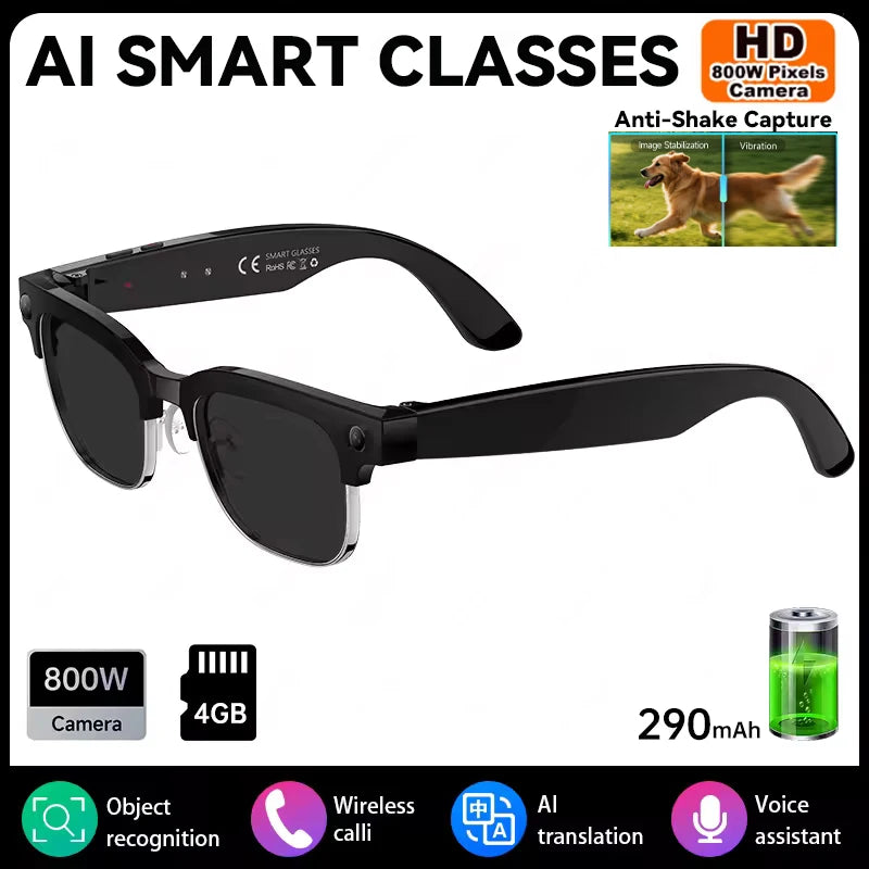 AI smart glasses with 8M Camera Recording Translation Bluetooth Call Music Men Women 2026