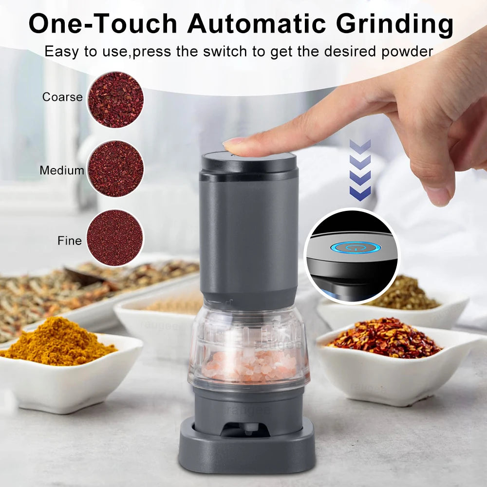 Electric Grinder For Pepper Sea Salt Grinding Machine Rechargeable Automatic Spices Grinder For Kitchen Cooking Pepper Mill Tool