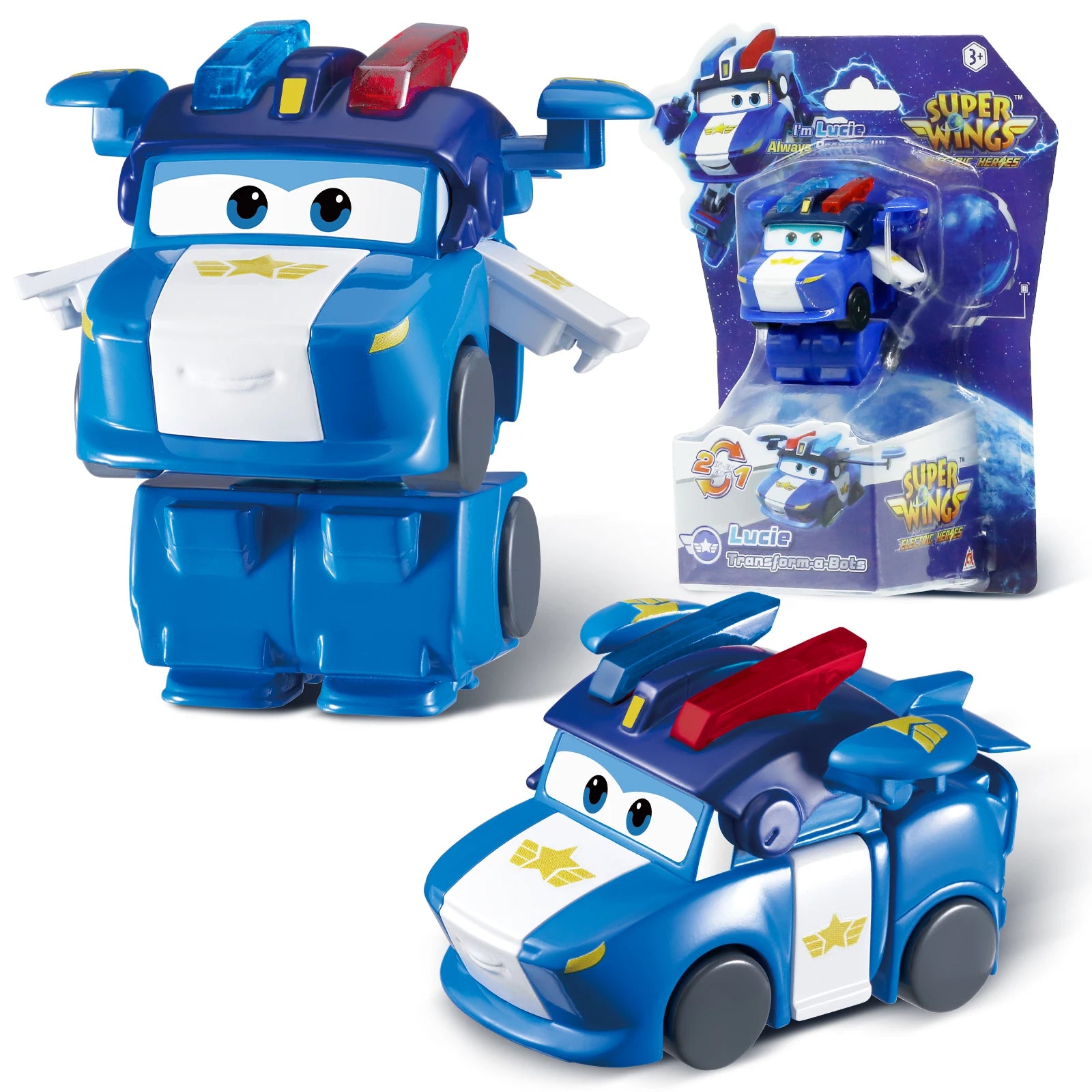 Super Wings Mini NEW Jett 2 Inches Transform Robot to Plane in 3 Steps Deformation Action Figures 2Modes Transforming Kid Toy